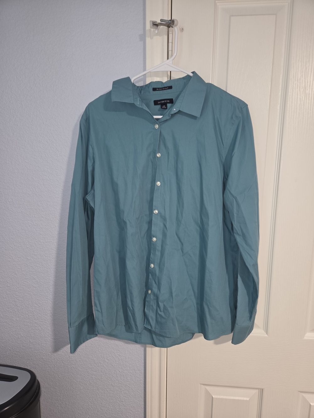 Lands' End Women's Teal Button-Down Shirt